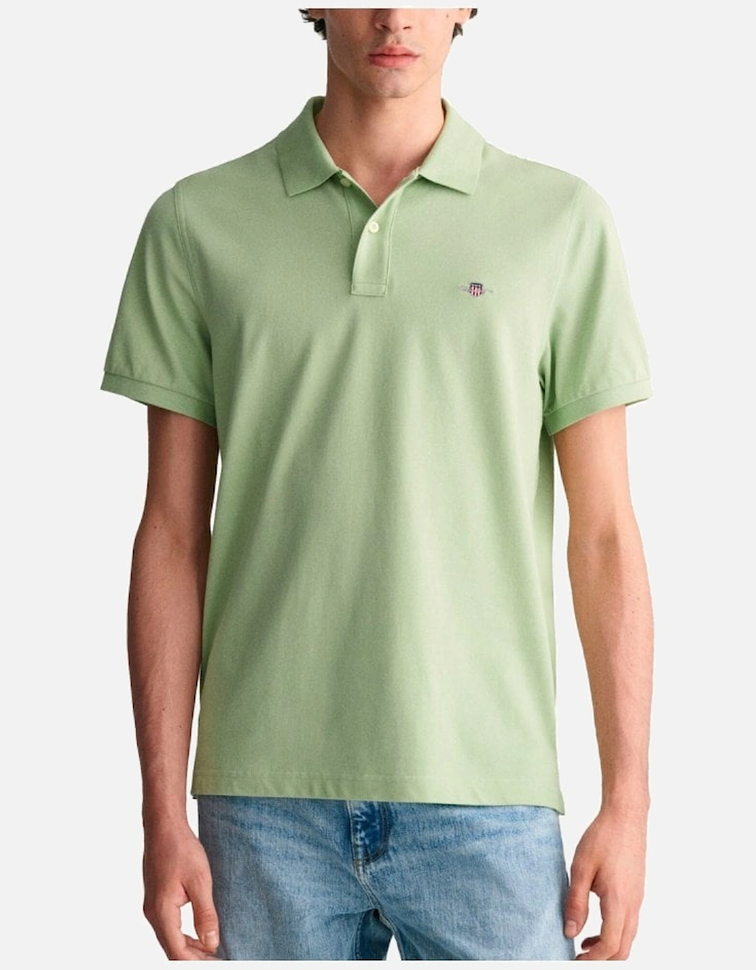 Men's Gant Regular Fit Short Sleeve Pique Polo Milky Matcha - Green - Size: 40/Regular