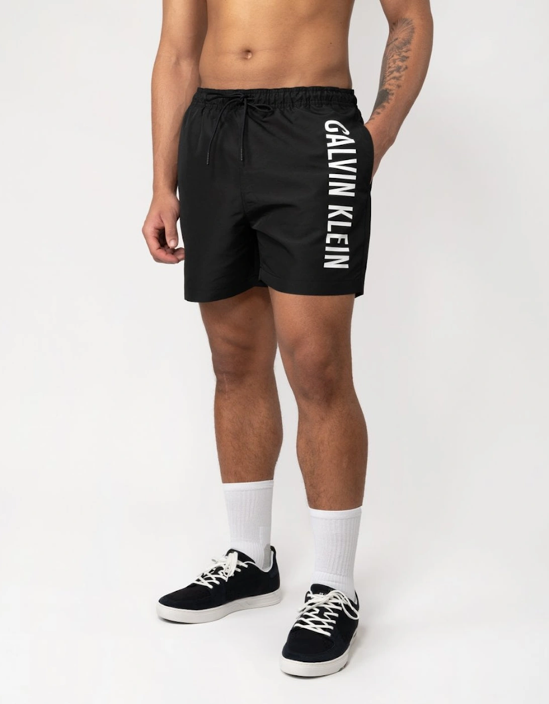 Men's Calvin Klein Intense Power Mens Medium Drawstring Swimshorts - Pvh Black - Size: 33/32/32