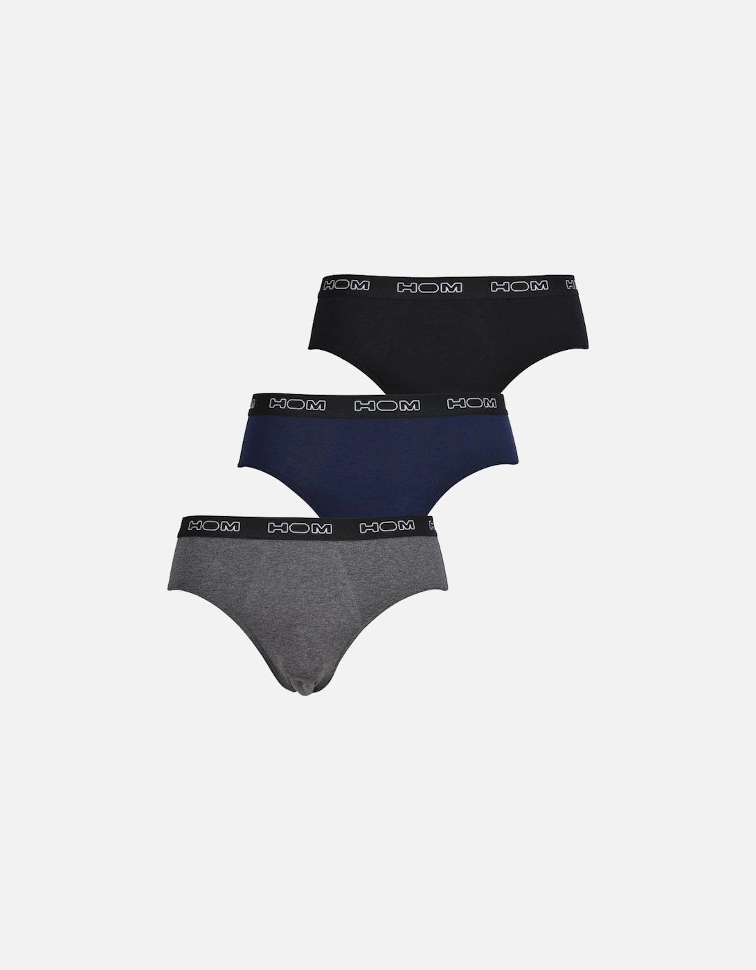  Men's Boxerlines 3-Pack Basic Briefs, Black/Navy/Grey - Size: 32/30/31