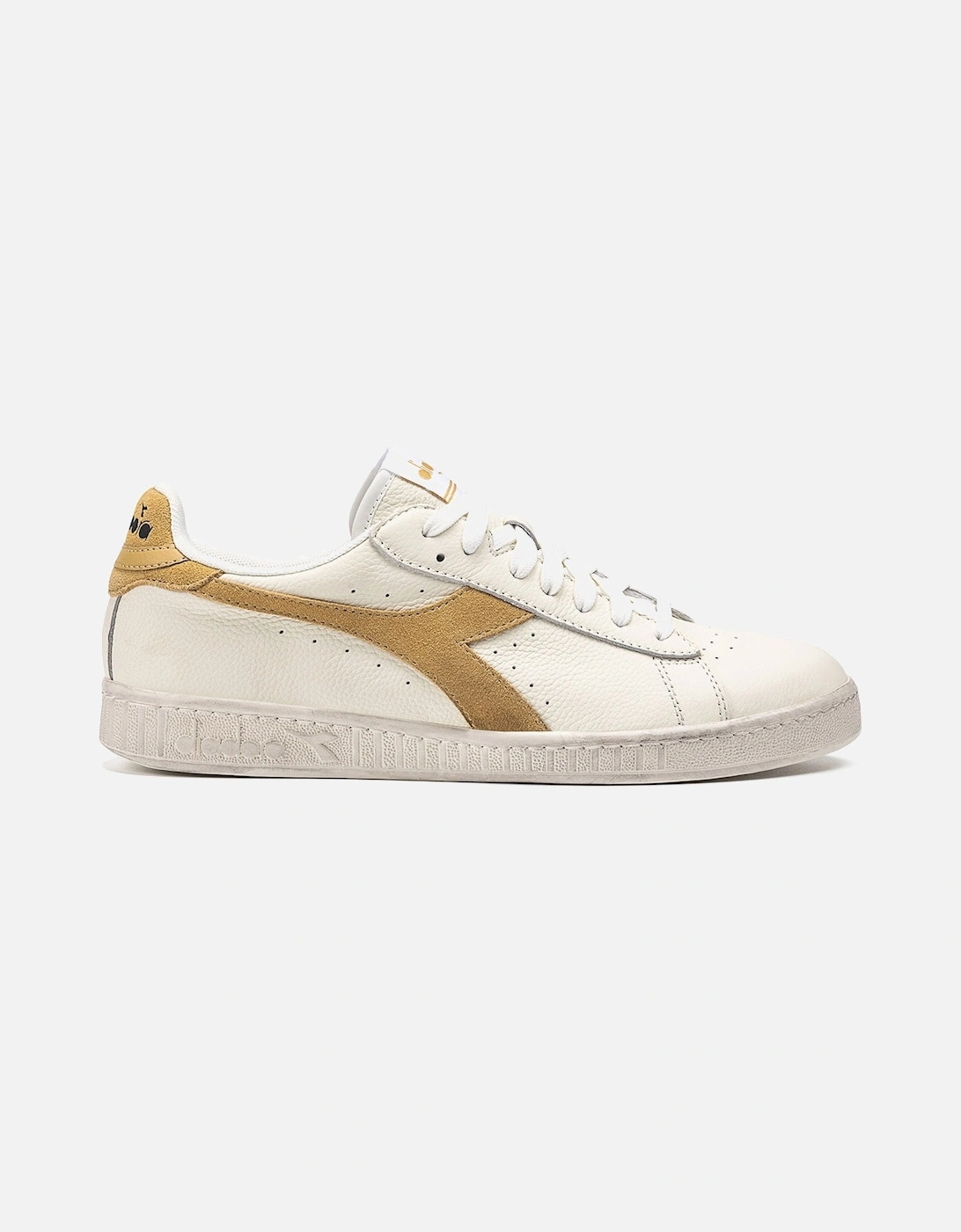 Men's Diadora Game L Low Waxed Suede Pop Trainer White/Latte - Size: 10