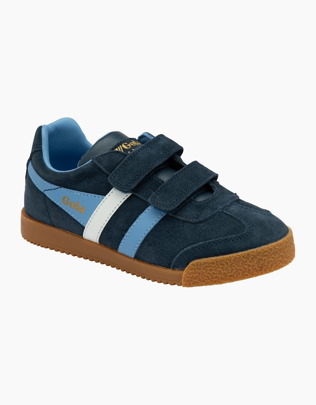 Gola Boy's Harrier Strap Boys Trainers - Navy Vista Blue Whit - Size: 2