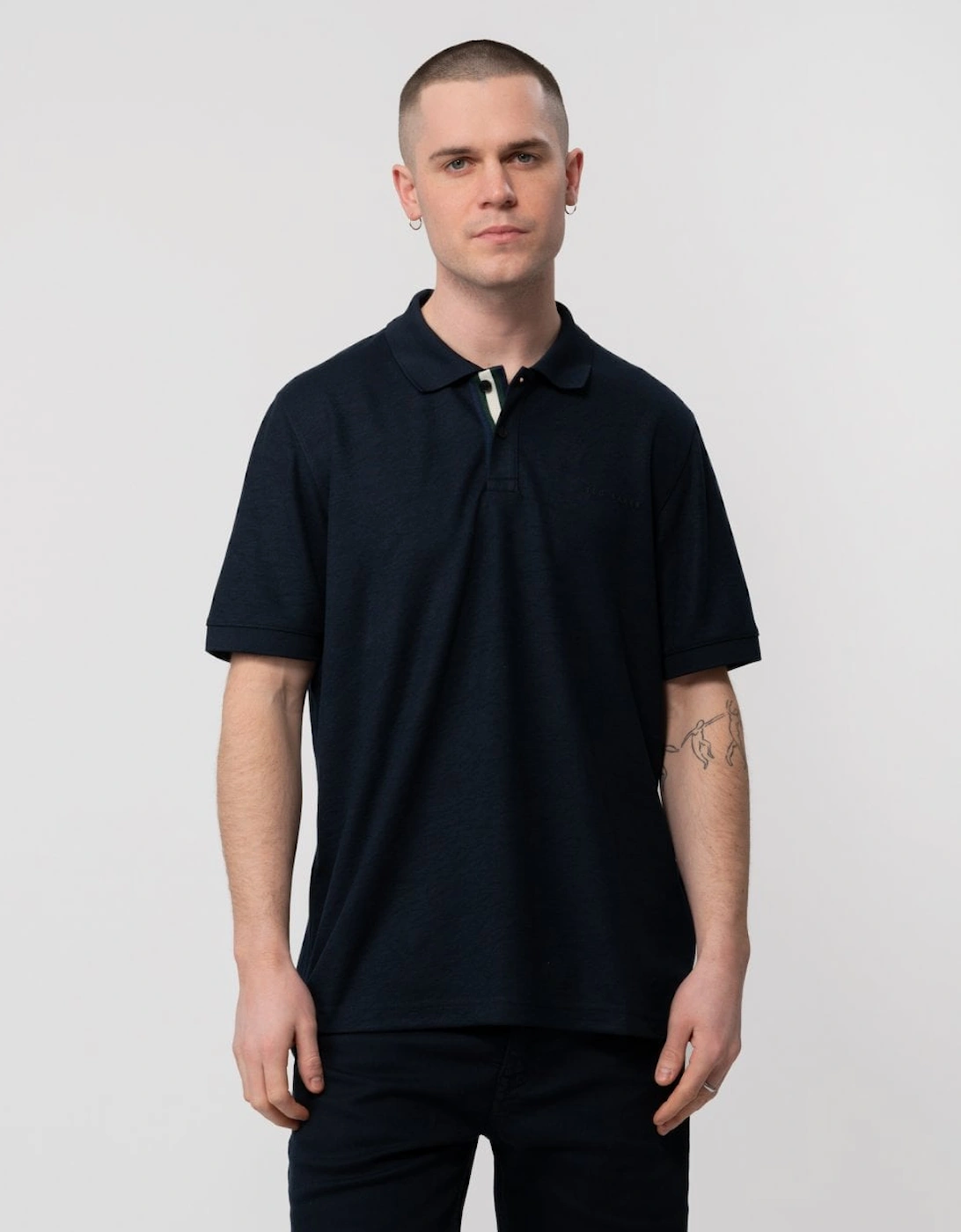 Men's Ted Baker Karty Mens Short Sleeve Polo Shirt - Navy - Size: 42/Regular