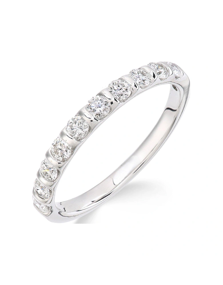 9ct White Gold 50 Points of Diamond Eternity Ring